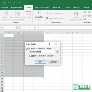 Como Fazer Tabelas no Excel → Passos de Como Criar uma Tabela