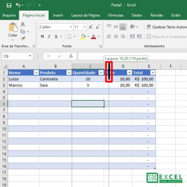 Como Fazer Tabelas no Excel → Passos de Como Criar uma Tabela
