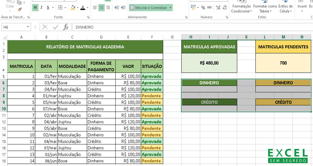 Planilha de Notas Escolar usando a Função SE, SOMA e MEDIA no Excel 