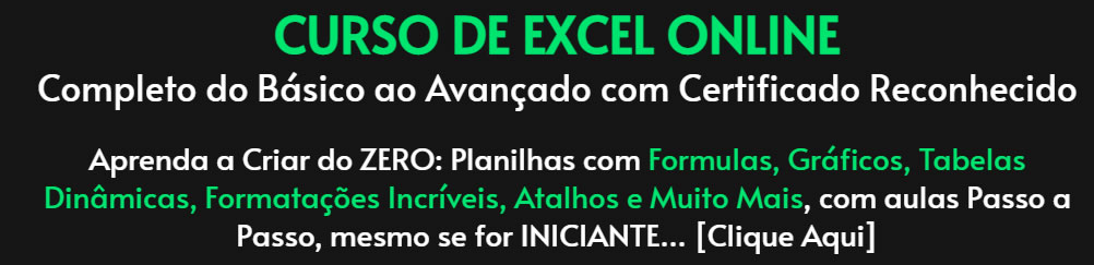 CURSO DE EXCEL COMPLETO ONLINE DO BÁSICO AO AVANÇADO - 2023